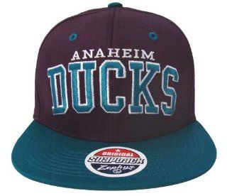 Anaheim Mighty Ducks Zephyr Retro Block Snapback Cap Hat Burgundy Green: Everything Else
