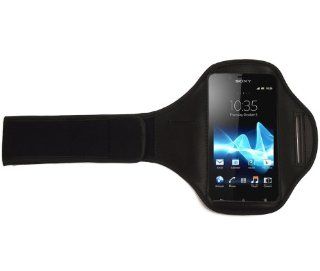 iTALKonline BLACK Sports GYM ArmBand Case Cover for Sony LT26i Xperia S: Cell Phones & Accessories