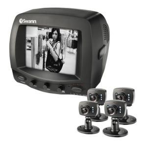 Swann 4 Channel Security Monitoring Kit with (4) 320 TVL Cameras and 5 in. Monitor SWADS MONSK5