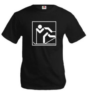 T Shirt Cross Country Skiing Pictogram: Sports & Outdoors
