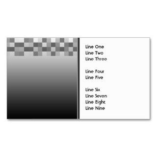 Gray, Black and White Squares Pattern. Business Card Template