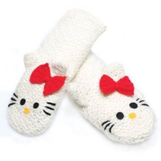Knitwits Wool Hello Kitty Mittens (Adults & Kids): Cold Weather Mittens: Clothing