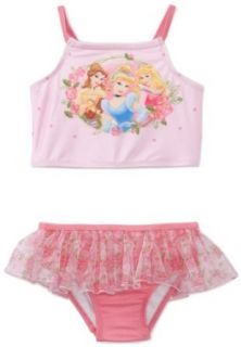 Disney Princess Girls 2 6x Princess 2 Piece Swimsuit, Pink, 2T Clothing