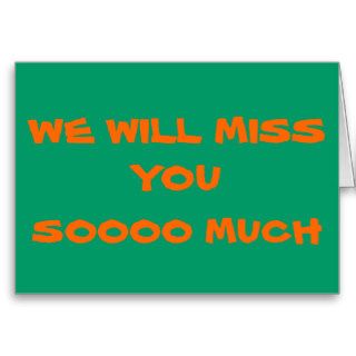 We Will Miss You>Plain Farewell Card