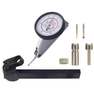 Mitutoyo 513 442T Dial Test Indicator, Full Set, Tilted Face, 0.375" Stem Dia., White Dial, 0 15 0 Reading, 1.575" Dial Dia., 0 0.06" Range, 0.0005" Graduation, +/ 0.0005" Accuracy: Industrial & Scientific