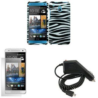 iFase Brand HTC One Mini M4 Combo Black/White Zebra Protective Case Faceplate Cover + LCD Screen Protector + Rapid Car Charger for HTC One Mini M4: Cell Phones & Accessories
