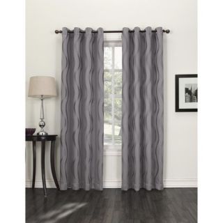 Sun Zero Percy Jacquard Waves Blackout Window Panel   Frost (52x63)