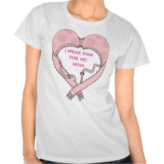 I WEAR PINK FOR MY MOM ,BREAST CANCER T SHIRT