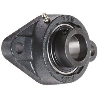 Hub City FB230DRWX1 3/16 Flange Block Mounted Bearing, 2 Bolt, Normal Duty, Relube, Eccentric Locking Collar, Wide Inner Race, Ductile Housing, 1 3/16" Bore, 1.998" Length Through Bore, 4.594" Mounting Hole Spacing Industrial & Scientif