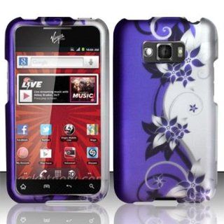 Cell Phone Case Cover Skin for LG LS696 Optimus Elite / Optimus M+ (Purple / Silver Vines)   Sprint,Virgin Mobile,MetroPCS: Cell Phones & Accessories