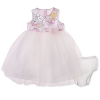 Cherokee Infant Toddler Girls Sleeveless Floral Top Empire Dress   Soft Pink 4T
