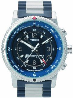 Timex Men's T49531 Expedition E Instruments E Compass Blue Stainless Steel Bracelet Watch: Timex: Watches