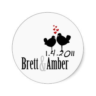 Brett & Amber Custom Wedding Logo Round Sticker