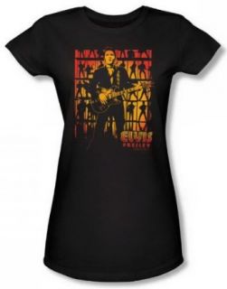 Elvis Comeback Spotlight Juniors Black Sheer Cap Slv T Shirt ELV604 JS: Fashion T Shirts: Clothing