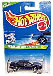 Hot Wheels   Limited Edition 1997 Treasure Hunt Series   #7 of 12   Olds Aurora (Purple)   5 Spoke Wheels   Collector #584: Toys & Games