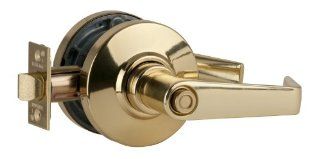 Schlage AL40SAT606 Satin Brass Privacy Saturn Privacy Door Lever Set    
