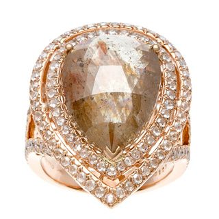 Neda Behnam DFAC 18k Rose Gold 12 3/4ct TDW Diamond Ring (H I, SI1 SI2) Diamonds for a Cure One of a Kind Rings
