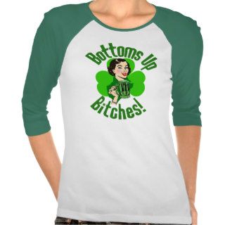 Funny Irish Bottoms Up Tee Shirts