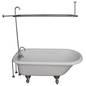 Barclay Products 5 ft. Acrylic Roll Top Bathtub Kit in White with Polished Chrome Accessories TKATR60 WCP1