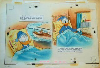 Original Disney Company Donald Duck Book Painting: Entertainment Collectibles