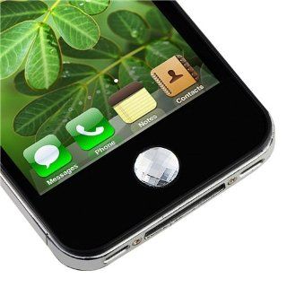 CommonByte HOME BUTTON STICKER FOR APPLE IPHONE 4 4S 4G 3G 3GS BLING CLEAR DIAMOND CRYSTAL: Cell Phones & Accessories