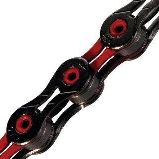 KMC X10SL DLC Bicycle Chain (Black/Red, 1/2 x 11/128   Inch, 116 Links) Bike, Cycling, Bicycle, Bicycling, Cycle Gear : Sports & Outdoors