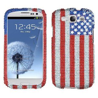 MyBat Diamante Phone Protector Cover for Samsung Galaxy S III (i747/L710/T999/i535/R530/i9300)   Retail Packaging   United States National Flag: Cell Phones & Accessories