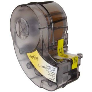 Brady XC 1000 595 YL BK IDXPERT(TM) & LABXPERT(TM) Labels  B  595 Indoor/Outdoor Vinyl Film Black on Yellow, Printable Area: 19.000" W x 1.000" H 1 roll (30ft.)/Cartridge: Industrial & Scientific