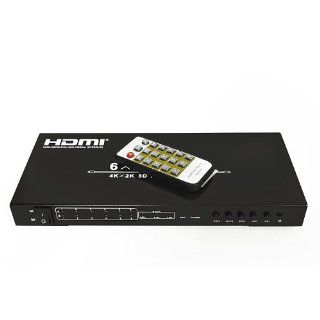 OREI HD 602 6x2 HDMI 1.4V Matrix Switch/Splitter (6 input, 2 output) with Remote Control Supports PIP, MHL, HDMI 1.4, 3D, 1080p, 4K x 2K: Electronics