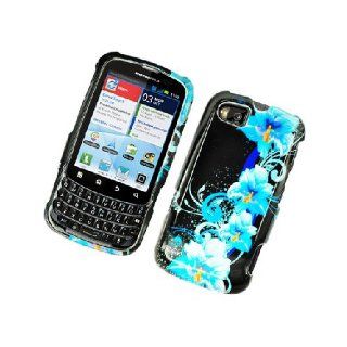 Motorola Admiral XT603 Black Blue Flowers Glossy Cover Case: Cell Phones & Accessories