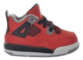 Jordan 4 Retro (TD) "Toro Bravo" Baby Toddlers Shoes Fire Red/White Black Cement Grey 308500 603 10: Basketball Shoes: Shoes