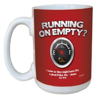 Tree Free Greetings lm44331 Running on Empty: John 10:10 Ceramic Mug with Full Sized Handle, 15 Ounce: Kitchen & Dining