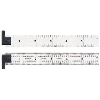 Starrett H604R 6 Spring Tempered Steel Rule With Inch Graduations With Reversible Hook, 6" Length, 3/4" Width, 3/64" Thickness Construction Rulers