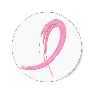 Breast Cancer's Pink Ribbon A4 Round Stickers