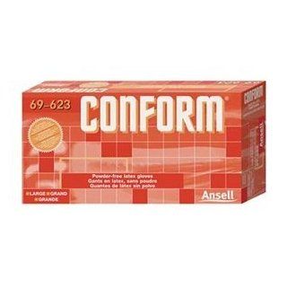 Ansell Conform 69 623 Latex Glove, Powder Free, Disposable, Rolled Beaded Cuff, 9" Length, 3 mils Thick, Small (Pack of 10): Industrial Disposable Gloves: Industrial & Scientific