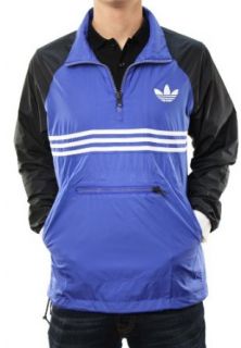 Adidas Men's Blue w/Black Half Zip Long Sleeve Polo Neck Jacket: Clothing