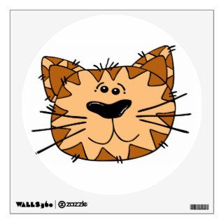 Cartoon Tabby Cat Face Room Stickers