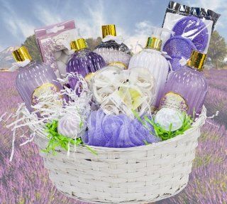Womens Spa Experience Lavender Gift Basket  Great for Mothers Day!: Grocery & Gourmet Food