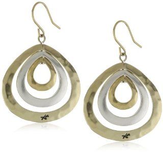 Kenneth Cole New York Two Tone Teardrop Orbital Earrings: Jewelry