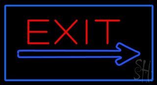 Exit Rectangle Blue Outdoor Neon Sign 20" Tall x 37" Wide x 3.5" Deep : Business And Store Signs : Office Products