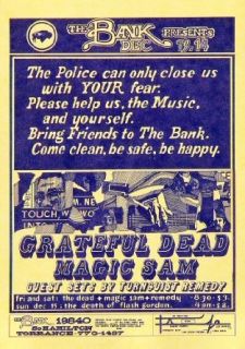 Grateful Dead Handbill Entertainment Collectibles