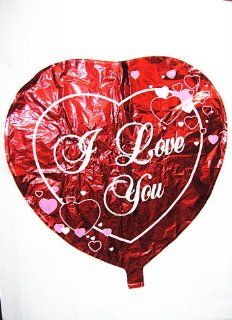 COSMOCOW PT0026 "I Love You Heart Shape Quality Foil Mylar Balloons, Red Heart Shape Self Sealing Balloon Toys & Games