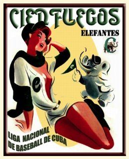 12"x18" Cuban poster"Cienfuegos Elephant.Sexy BASEBALL girl.631   Prints