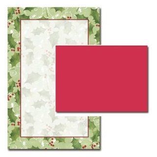 100 Jolly Holly Jumbo Printable Christmas Invitations With 100 Red Jumbo Envelopes: Everything Else