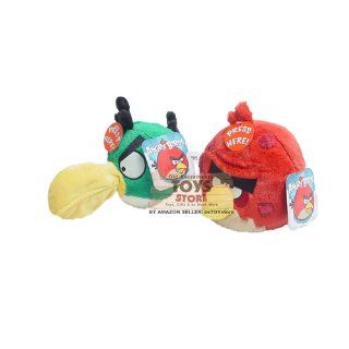Angry Birds 5 GREEN TOUCAN BOOMERANG BIRD BIG BRO Red Bird Mini Plush with SOUND Set of 2: Toys & Games