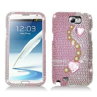 Aimo SAMNOTE2PCLDI639 Dazzling Diamond Bling Case for Samsung Galaxy Note 2 N7100   Retail Packaging   Pearl Light Pink: Cell Phones & Accessories