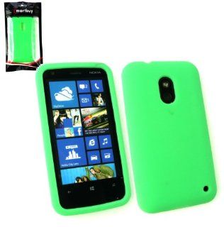Emartbuy Value Pack For Nokia Lumia 620 LCD Screen Protector + Silicon Skin Cover/Case Green + Compatible Micro USB Car Charger: Cell Phones & Accessories