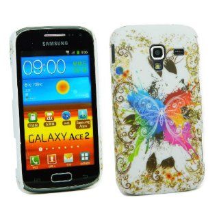 Samsung Galaxy Ace 2 i8160 ( NOT FOR ACE 2x) Snap On Protection Case/Cover/Skin Coloured Butterfly + LCD Screen Protector By Kit Me Out USA: Cell Phones & Accessories
