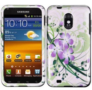 VMG 2 Item Combo for Samsung Galaxy S II S2 4G D710 Epic 4G Touch (Boost/Virgin Mobile, Ting, Sprint Carrier Versions) Design Hard Cell Phone Case Cover   Muted Green Purple Lilies Floral Flower + LCD Clear Screen Saver Protector: Cell Phones & Accesso