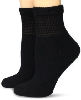 Dr. Scholl's Women's 2 Pair Pack Diabetes Circulatory Comfort Ankle Sock, Black, 4 10 Clothing